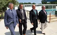  Alfonso Rueda, Jorge Torres, Santiago Camba y Manuel Barros, durante la visita a las instalaciones inauguradas.