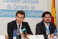 O titular do Goberno galego, acompañado do secretario xeral para a Emigración, Antonio Rodríguez Miranda, presidirá a reunión ordinaria da Comisión Delegada do Consello de Comunidades Galegas. Na Biblioteca da Cidade da Cultura de Galicia (Monte Gaiás, s/n). 
foto xoán crespo
15/11/13
