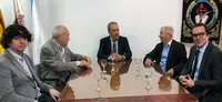 Con directivos del Colegio y  del Patronato Galicia-América