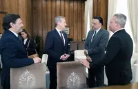 O titular do Executivo galego, Alfonso Rueda, reúnese co vicegobernador de São Paulo, Felicio Ramuth.  Palacio dos Bandeirantes, Sao Paulo (Brasil), 20/11/24.