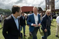 O presidente da Xunta, Alfonso Rueda, acompañado polo conselleiro de Emprego, Comercio e Emigración, José González, reúnese con entidades galegas no Uruguai. Sede deportiva do Centro Galego en Carrasco (Montevideo), 09/03/25.