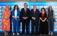 O titular do Goberno galego, Alfonso Rueda, participa na cea de gala e na entrega dos Títulos de Excelencia Galega 2025 organizada por AEGA-CAT.  Eurostars Grand Marina (Barcelona), 11/07/25.