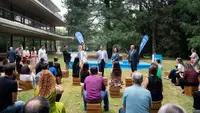 O secretario xeral da Emigraci&oacute;n, Antonio Rodr&iacute;guez Miranda, xunto coa delegada territorial da Xunta na Coru&ntilde;a, Bel&eacute;n do Campo, participa no acto final de entrega de diplomas do programa auton&oacute;mico Escolas Abertas 2026, concibido para garantir a difusi&oacute;n da cultura galega no exterior, no Centro Superior de Hostalar&iacute;a de Galicia.