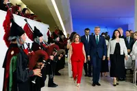 O presidente da Xunta de Galicia, Alfonso Rueda, acompa&ntilde;ado dos membros do Executivo auton&oacute;mico, preside a cerimonia de Entrega das Medallas de Galicia 2026 &aacute;s galardoadas Claudia Alicia &Aacute;lvarez Arg&uuml;elles, Beatriz Gil Fern&aacute;ndez, Carla Mar&iacute;a Angola Rodr&iacute;guez e Camila Fern&aacute;ndez. Cidade da Cultura (Santiago de Compostela), 24/07/26.