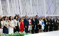 O presidente da Xunta de Galicia, Alfonso Rueda, acompa&ntilde;ado dos membros do Executivo auton&oacute;mico, preside a cerimonia de Entrega das Medallas de Galicia 2026 &aacute;s galardoadas Claudia Alicia &Aacute;lvarez Arg&uuml;elles, Beatriz Gil Fern&aacute;ndez, Carla Mar&iacute;a Angola Rodr&iacute;guez e Camila Fern&aacute;ndez. Cidade da Cultura (Santiago de Compostela), 24/07/26.
