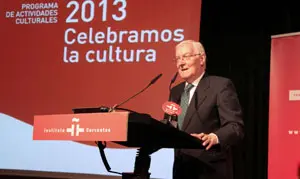 El director del Instituto Cervantes, Víctor García de la Concha, durante la presentación de la programación cultural de la institución para 2013.