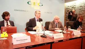 De izda. a dcha.: Manuel Delacampagne, Francisco Conde, Antonio Fontenla e Ico Sánchez. 