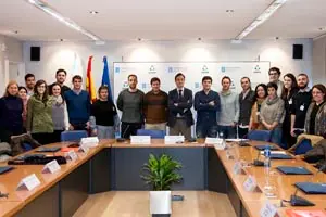 O director xeral do Igape, Javier Aguilera, manterá un encontro cos bolseiros de internacionalización que inician o seu programa de especialización. Na sala de Xuntas do Igape (San Lázaro s/n). 
foto xoán crespo
17/02/14