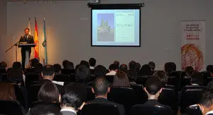 El presidente de la Xunta durante la presentación de la oferta turística gallega en Tokio