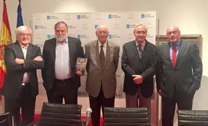 1. De Izq. a dcha. Romero Fontao, José Cora, José Manuel Romay, el delegado de la Xunta en Madrid José Ramón  Ónega y Daniel Fernández