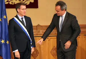 Imposición da Gran Cruz do Infante D. Henrique ao presidente da Xunta de Galicia por parte do embaixador de Portugal en España.