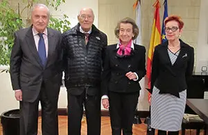 El delegado de la Xunta, José Ramón Ónega, el presidente del Consejo de Estado, José Manuel Romay, la exministra Cristina Alberdi y la escritora María Luisa Maillard