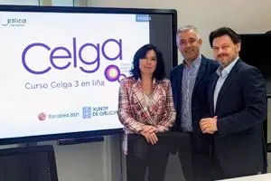 11,00 h.- Os secretario xeral de Política Lingüística, Valentín García, o secretario xeral da Emigración, Antonio Rodríguez Miranda, e a directora da Axencia para a Modernización Tecnolóxica de Galicia (Amtega), Mar Pereira, presentarán o novo curso do Celga 3 en liña. Na sala de xuntas da Amtega (Monte Gaiás, s/n)
foto xoán crespo
04/03/2019