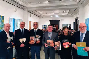 2. De izquierda a derecha, JMª Pérez Peridis, Alejandro Tiana, Francisco F. Rei, Ramón Jiménez, Fátima Abal y Javier García