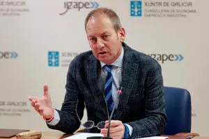 O director do Instituto Galego de Promoción Económica (Igape), Juan Cividanes, fai en rolda de prensa un balance das exportacións realizadas polas empresas galegas no que vai de ano.