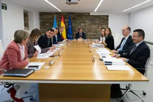 O titular do Goberno galego, Alberto Núñez Feijóo, preside a reunión do Consello da Xunta. Pazo de Sergude, Boqueixón, 13/02/20.