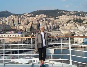 Haydée Piñeiro en el Puerto de Génova