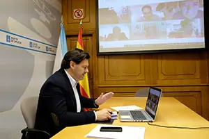 videoconferencia que o secretario xeral da Emigración, na SXE coa colectividade galega da Arxentina por mor do coronavirus
foto xoán crespo
22/04/2020