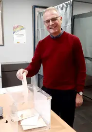 Diego Canga votando en Bruselas