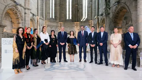 O titular da Xunta de Galicia, Alfonso Rueda, acompañado de membros do Executivo, presidirá a cerimonia de imposición das Medallas Castelao 2024. Igrexa de San Domingos de Bonaval (Santiago), 28/6/24.