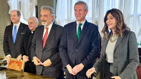 O presidente da Xunta, Alfonso Rueda, participa na cerimonia de Sinatura do Memorando de entendemento entre a Rexión de Lazio e a Comunidade Autónoma de Galicia.  Embaixada de Italia ante a Santa Sede. 6/2/25.