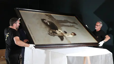 Museo Pontevedra-Llegada cuadro Castelao 1