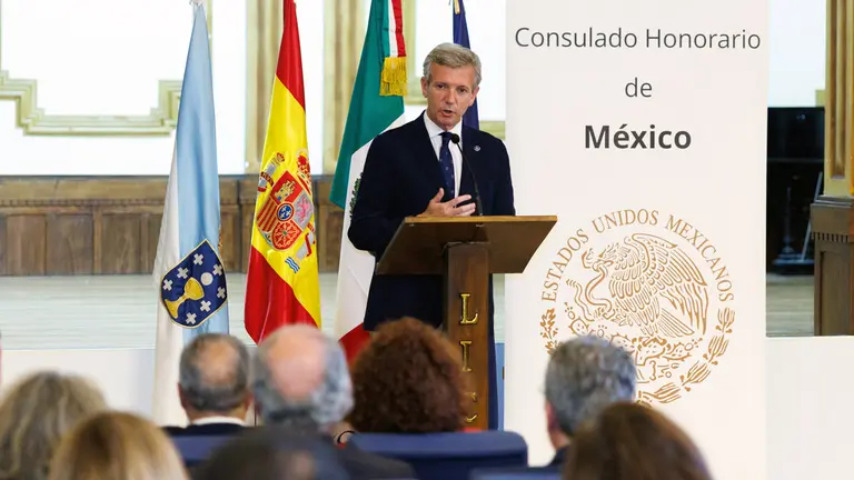 O titular do Executivo galego, Alfonso Rueda, asiste &aacute; inauguraci&oacute;n do Consulado Honorario de M&eacute;xico. Consulado Honorario de M&eacute;xico (Ourense), 10/06/26.