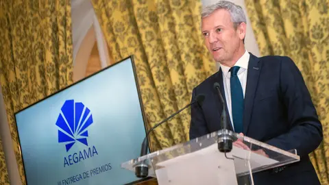 O presidente da Xunta, Alfonso Rueda, acompa&ntilde;ado do conselleiro de Cultura, Educaci&oacute;n, Formaci&oacute;n Profesional e Universidades, Rom&aacute;n Rodr&iacute;guez, preside a entrega dos III Premios Empresariais A Toxa, organizada pola Asociaci&oacute;n de Empresarios Gallegos en Madrid (Aegama).
