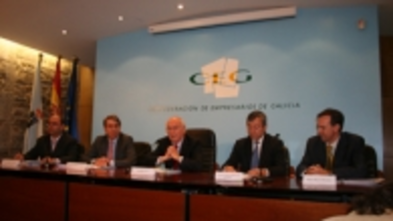 De izqda. a dcha., Antonio Montero, &Aacute;lvaro &Aacute;lvarez, Antonio Fontenla, Julio Fern&aacute;ndez Mato y Blas Rivas.