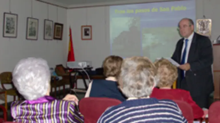  Un momento de la conferencia en la Casa de Soria en Madrid.