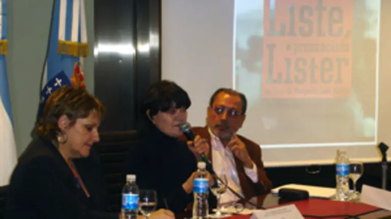 Mar&iacute;a Xos&eacute; Porteiro, Margarita Ledo y Julio Santucho, en la presentaci&oacute;n del festival.