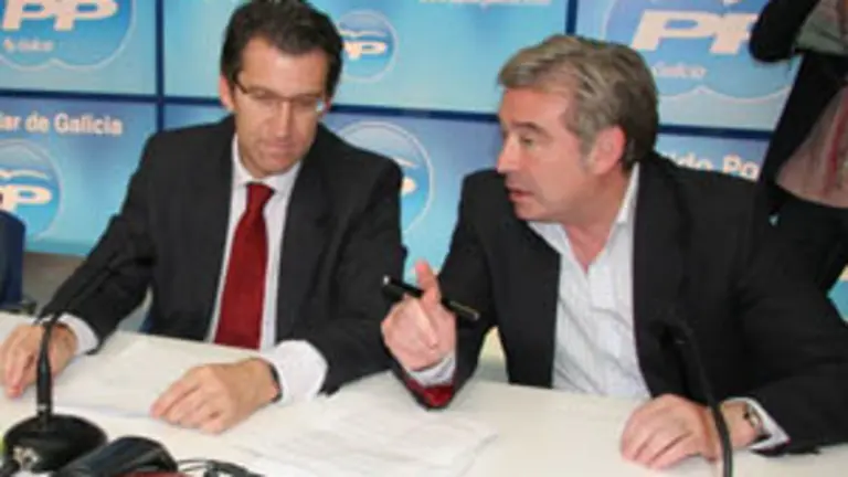  El presidente Feij&oacute;o y el vicepresidente, Jos&eacute; Manuel Barreiro, en el Comit&eacute; de Direcci&oacute;n del PP.