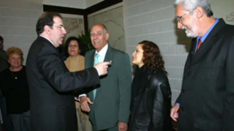 Herrera y Rabanillo, durante un acto con la coletividad.