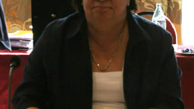  Guillermina Hernández, durante el último pleno de la emigración.