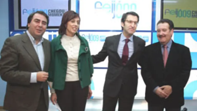  N&uacute;&ntilde;ez Feij&oacute;o, junto a los otros tres cabezas de cartel para las elecciones auton&oacute;micas.