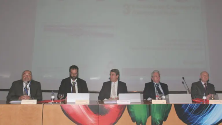  &Aacute;lvaro &Aacute;lvarez-Bl&aacute;zquez, en el centro, con representantes de las asociaciones de empresarios gallegos en el exterior.