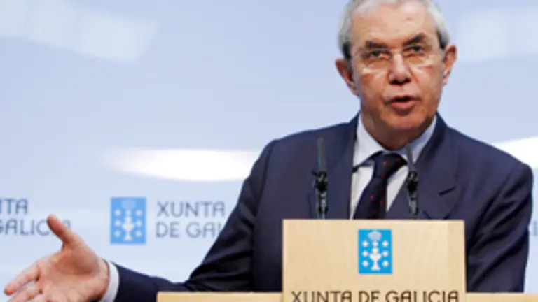  Emilio P&eacute;rez Touri&ntilde;o, en la rueda de prensa posterior al Consello de la Xunta de la semana pasada.