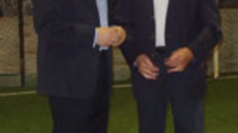  Rafael Louz&aacute;n &ndash;izda.&ndash;, durante su &uacute;ltima visita a Montevideo.