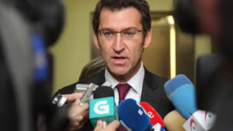  Alberto N&uacute;&ntilde;ez Feij&oacute;o hablando para los medios de comunicaci&oacute;n, la semana pasada.