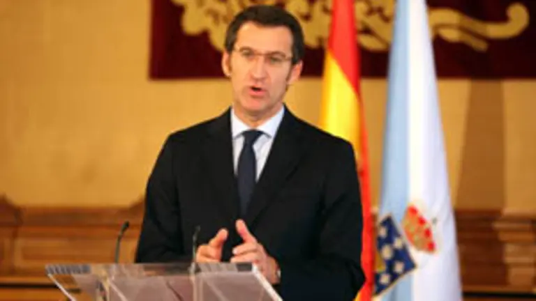  Feij&oacute;o, durante la rueda de prensa en la que explic&oacute; la postura de Galicia.