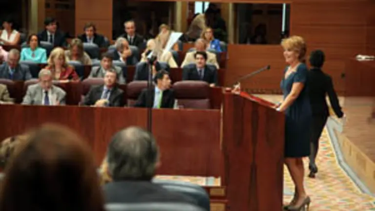  Esperanza Aguirre, durante su intervención en el Debate sobre el Estado de la Región.