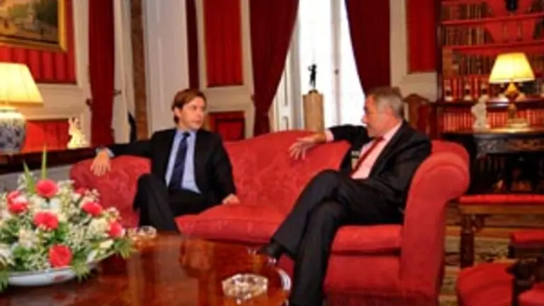  Jes&uacute;s Gamallo y Alberto Navarro, durante su reuni&oacute;n.