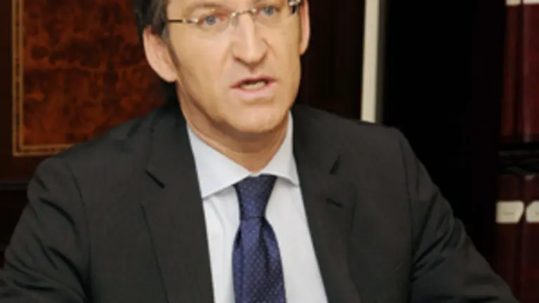  N&uacute;&ntilde;ez Feij&oacute;o, durante la rueda de prensa en la Casa de Galicia de Madrid.