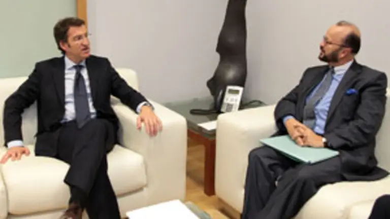  El presidente Feij&oacute;o y Jean-Phiplippe Tissi&egrave;res, durante la reuni&oacute;n.