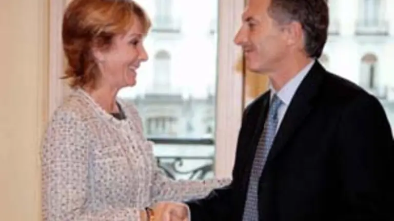 Esperanza Aguirre y Mauricio Macri, durante la reunión.