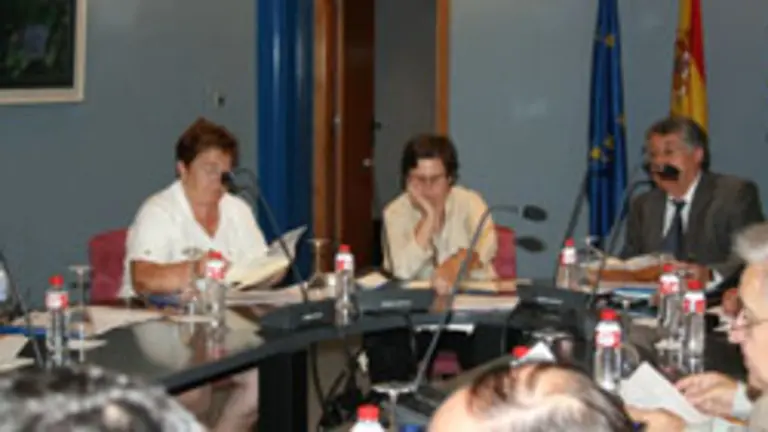 El Pleno del Consejo de Comunidades Asturianas, presidido por Ramos, Ordiz y de la Cera. 