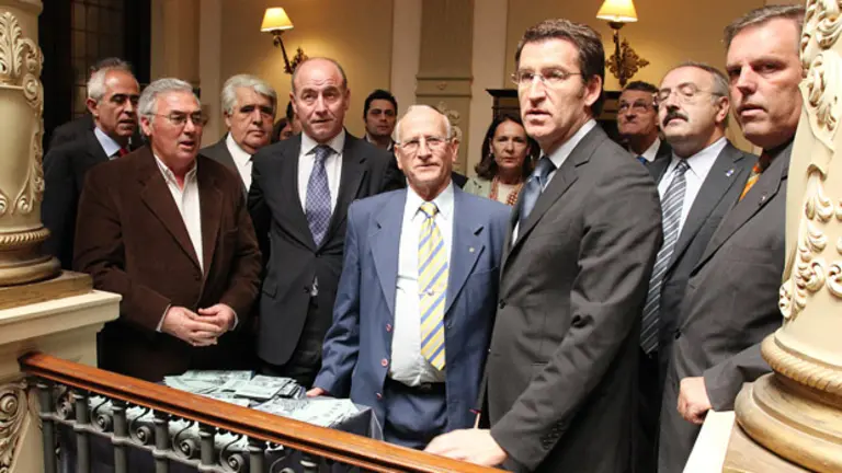  El presidente Feij&oacute;o, en el Centro Gallego de Montevideo.