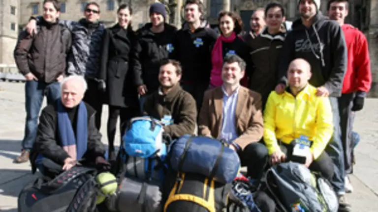  Castelao Braga&ntilde;a y Ram&oacute;n Brig&oacute;s recibieron a los j&oacute;venes en Santiago.