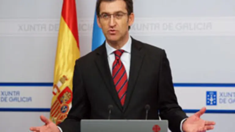  Alberto N&uacute;&ntilde;ez Feij&oacute;o, en la rueda de prensa posterior al Consello de la Xunta.