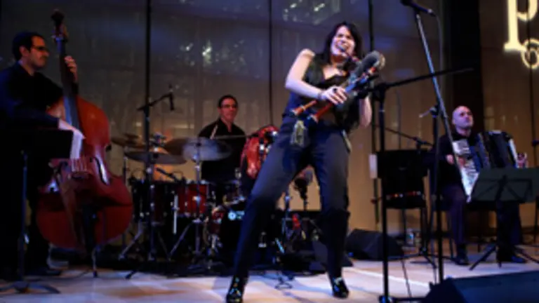 Un momento de la actuaci&oacute;n de Cristina Pato en Nueva York.